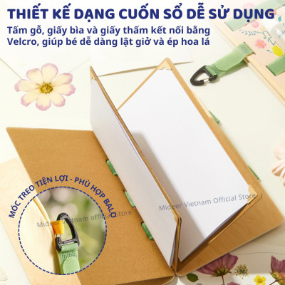 Bộ ép hoa khô, khung làm hoa khô trang trí dụng cụ handmade Mideer Nature Art Discovery Collection