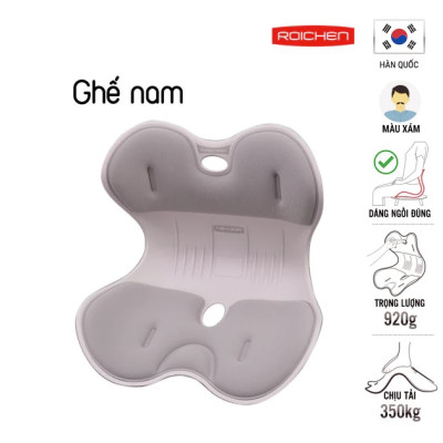 [Mình Ngọc_Chi phí thấp nhất _Ghế Roichen] Ghế  chỉnh dáng ngồi đúng Roichen Hàn Quốc, Ghế dành cho Nam Màu Ghi Xám