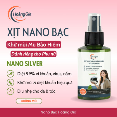 Xịt Khử Mùi Mũ Bảo Hiểm Nano Bạc Hoàng Gia - Dành Cho Phụ Nữ - Bảo Vệ Da Đầu & Tóc - 100ml