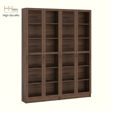 HAPPY FURNITURE , COMBO 2 kệ sách 6 tầng cửa kính - CATY , KSA_087 , 160cm x 30cm x 202cm DxRxC