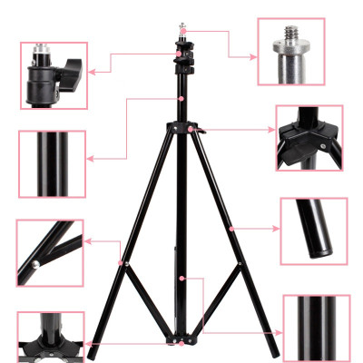 Giá đỡ tripod cao cấp 3 chân kéo cao 2m gắn đèn led, hỗ trợ livestream, chụp hình, quay video, kèm dây đeo điện thoại TiMa.lala - Hàng chính hãng
