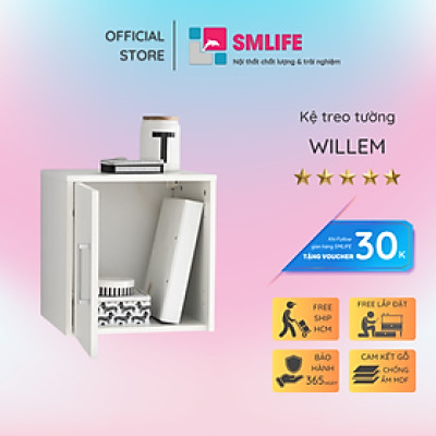 Kệ gỗ trang trí phòng khách gia đình SMLIFE Willem