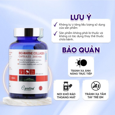 Viên Uống Collagen Úc Careline Bio Marine Collagen Hỗ Trợ Hạn Chế Lão Hoá Da 60 Viên/Hộp