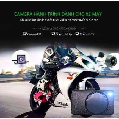 Camera Hành Trình Xe Máy 2 Mắt FHD 1080P MH IPS 3.0 Inch IP68/Night Vision/32GB - Ghi Hình Cùng Lúc Trước Và Sau Xe