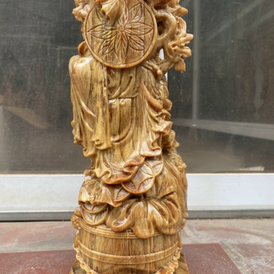 Tượng phật di lặc ngũ phúc bằng gỗ huyết long mọng dầu cực đẹp kt cao 50cm