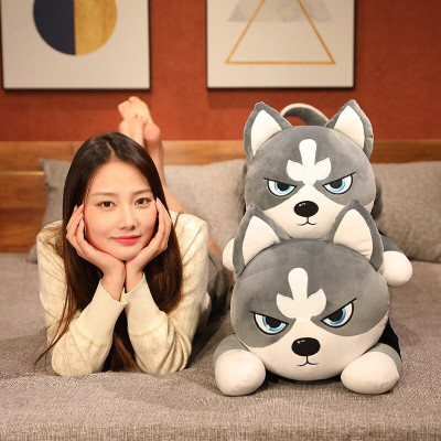 Thú nhồi bông chó Husky mặt ngáo - Size 80cm đến 1m5 - Gấu bông chó husky siêu to khổng lồ - Gối ôm mềm mịn cho bé