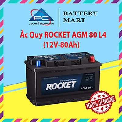 Bình Ắc Quy 12V-80Ah, Ắc Quy ROCKET AGM 80 L4