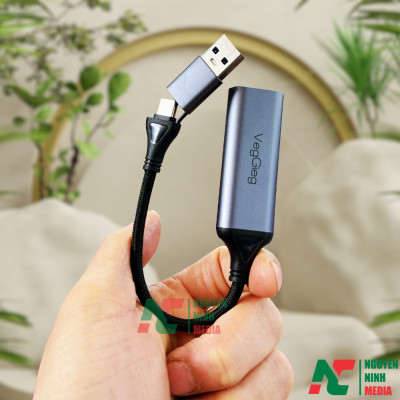 Bộ Cáp Live Stream, Ghi Hình HDMI to USB 3.0 Video Capture Card VEGGIEG VZ632 (VZ624) 1080P 60FPS - Hỗ Trợ Live Stream, Ghi Hình Từ Điện Thoại, Camera, PS5, XBOX 1080P 60FPS - Hàng Chính Hãng