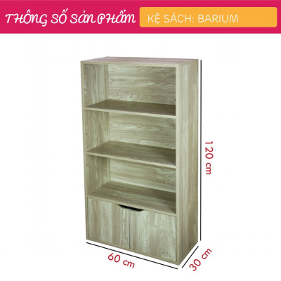Giá sách phòng khách bằng gỗ công nghiệp SMLIFE Barium