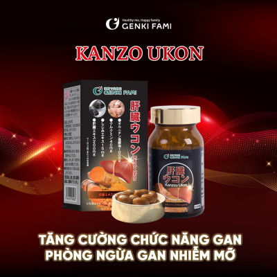 Viên Uống Bổ Gan Kanzo Ukon Genki Fami Nhật Bản, Hỗ Trợ Giải Độc, Tăng Cường Chức Năng Gan (90 viên/30 ngày)
