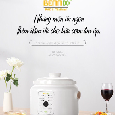 Nồi Nấu Chậm Đa Năng Điện Tử 8 Chức Năng Bennix BN-30SLC ( 3L)- Hàng Chính Hãng