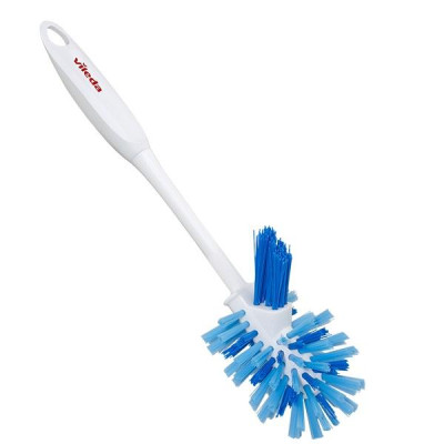 Bàn chải cọ toilet VIELDA Power Brush kèm khay đựng, đầu lông cọ bền, cứng, thiết kế 2 đầu cọ tiện dụng - TSU156132