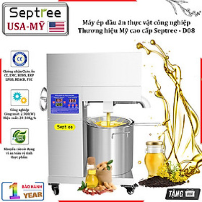 [ Hàng nhập khẩu] Máy ép dầu ăn thực vật công nghiệp, dùng cho hộ kinh doanh, nhà hàng, khách sạn, Thương hiệu Mỹ cao cấp Septree - D08
