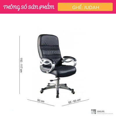Ghế xoay văn phòng lưng cao da công nghiệp SMLIFE Judah