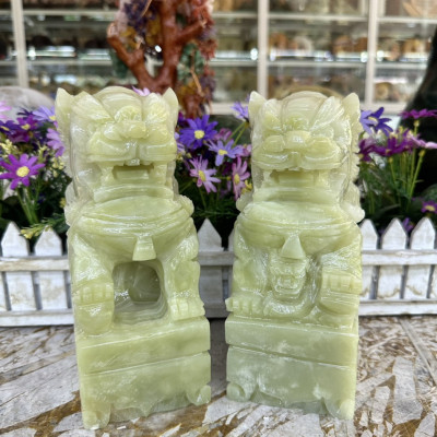 Cặp tượng Kỳ Lân phong thủy đá ngọc Onyx - Cao 20 cm