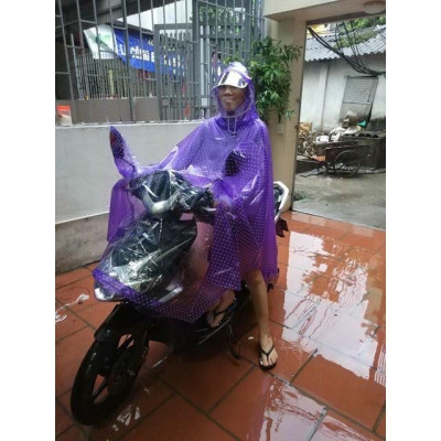 Áo Mưa 1 và 2 Đầu Có Kính Che Mặt Cánh Dơi Chấm Bi Thời Trang Chất Liệu dẻo mềm - hàng việt