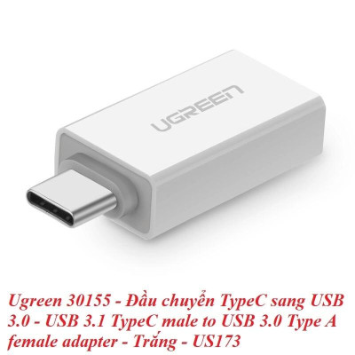 Ugreen UG30155US173TK Màu Trắng Đầu chuyển đổi TYPE C sang USB 3.0 vỏ nhựa ABS - HÀNG CHÍNH HÃNG