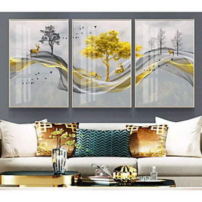 Bộ tranh gương 3 bức. Chất liệu bề mặt gồm 2 lựa chọn PVC hoặc mica trong suốt, 2 lựa chọn viền khung ms: 231359202L1