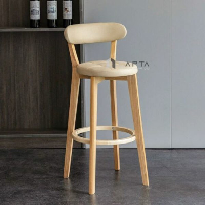 Ghế đảo bếp cố định nhập khẩu CB BEE-72W Nội thất Capta Ghế bàn đảo gỗ cao su nệm bọc giả da dễ vệ sinh bar chair hcm