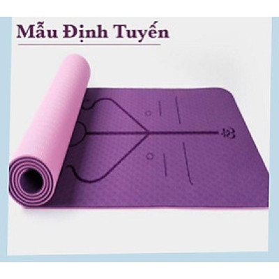 Thảm Tập Yoga Định Tuyến TPE 2 Lớp Cao Su Non + Bao Đựng Và Dây Buộc Thảm Tập Yoga - Rèn Luyện Sức Khoẻ