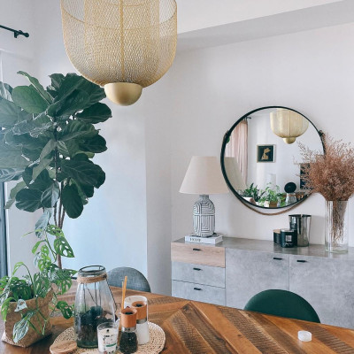 Đèn bàn gốm sứ màu trắng size lớn trang trí phòng khách DS1998B