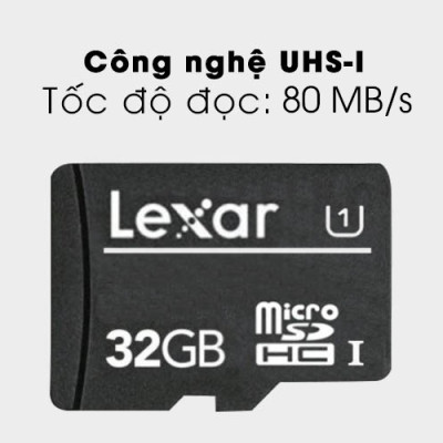 Thẻ nhớ 32GB Micro SDHC C10 LEXAR (không kèm Adapter) - Hàng chính hãng
