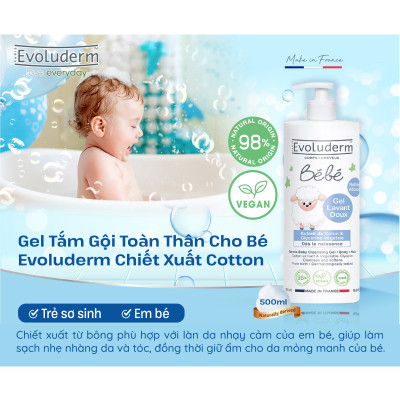 Sữa tắm gội cho bé Evoluderm 500ml