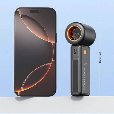 Quạt cầm tay turbo mini siêu mát Pin trâu 5000 mAh, nhỏ gọn linh hoạt hiệu WARMCO - 100 chế độ gió, dùng liên tục 18h (tùy mức gió), thiết kế đẹp, bền - hàng nhập khẩu