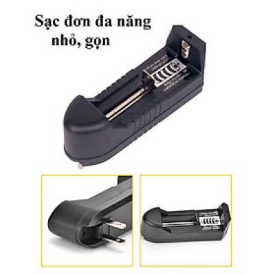 Bộ sạc đa năng nhanh 1 Pin Lithium 18650-16340-14500 3,7 V new cao cấp siêu bền cho sạc dự phòng, đèn pin, đồ chơi, máy cạo râu, tông đơ, tăng đơ cắt tóc G5, G10, máy trợ giảng học zoom, quạt, đài, micro, loa bluetooth siêu bass, khay củ máy sạc