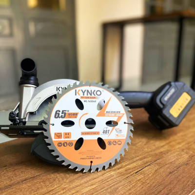 Lưỡi cưa gỗ siêu mỏng cho máy pin 40 răng đường kính Ø 165mm KYNKO WL165040