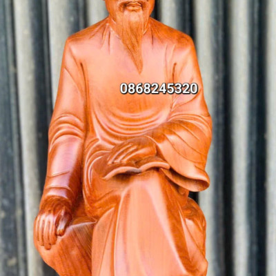 Tượng chu van an bẳng gỗ hương kt cao 60×24×21cm 