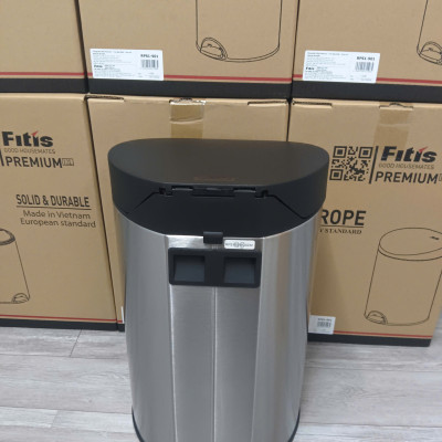 Thùng rác inox FITIS đạp tròn nhỏ RPS1-901 - inox - 12L