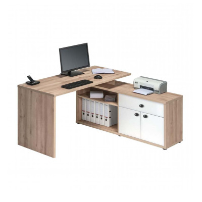 Bàn máy tính chữ L kết hợp tủ lưu trữ  SMLIFE Dagen