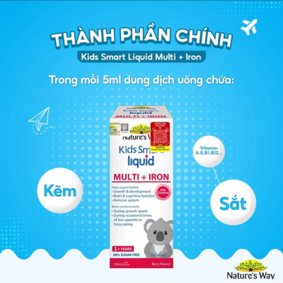 Siro bổ sung sắt, kẽm và vitamin tổng hợp cho bé Nature