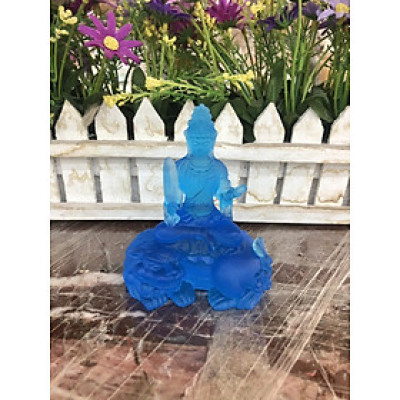 Tượng Phật bản mệnh Văn Thù bồ tát tuổi mão phong thủy đá lưu ly đặt taplo xe ô tô và bàn làm việc