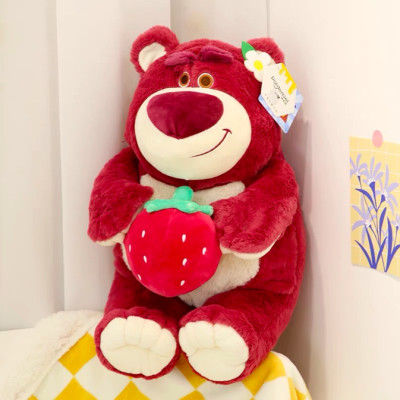 Thú nhồi bông gấu Lotso ôm trái dâu dễ thương - Size từ 40 đến 90cm - Quà tặng gấu bông gấu dâu êm mịn.