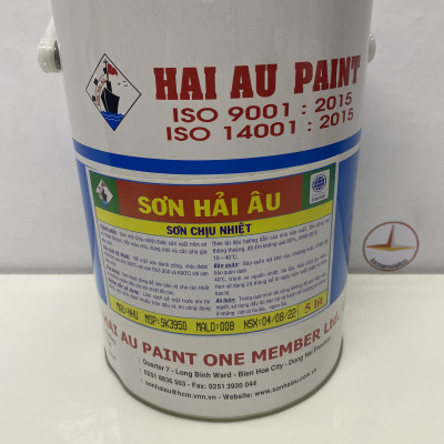 Sơn chịu nhiệt 600 độ màu bạc SK6 Hải Âu 5L