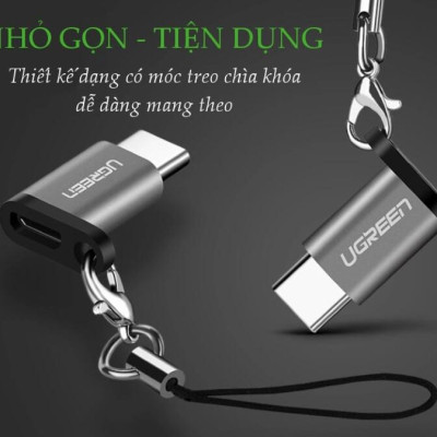 Ugreen UG50551US278TK Màu Đen Đầu chuyển đổi MICRO USB sang TYPE C hỗ trợ OTG - HÀNG CHÍNH HÃNG