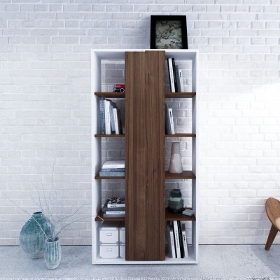 Giá sách bằng gỗ kiểu dáng tiện dụng SMLIFE Bridget