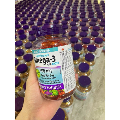 [Webber Naturals] Viên Uống Triple Strength Omega-3 CoQ10 900mg - 80 Viên - Hàng Công Ty