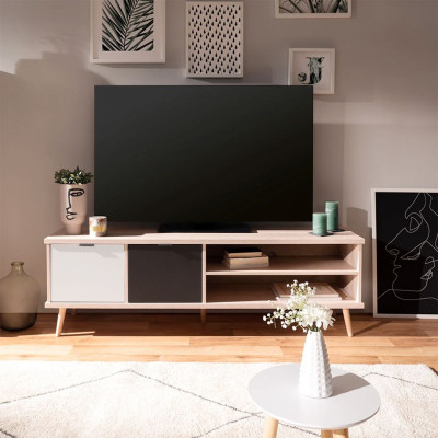 Kệ tivi gia đình dáng thấp gỗ công nghiệp SMLIFE Tuxedo