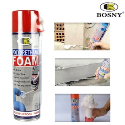 Chai keo bọt xốp cách nhiệt, chai keo bọt nở cách âm, cách nhiệt Polyurethane Foam (gọi tắt PU Foam)- Bosny B129 - Nhập khẩu Thái Lan- 500cc