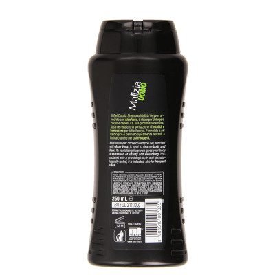 Dầu Gội Sữa Tắm Malizia Uomo hương thơm thể thao cho nam 2in1 Italy 250ml