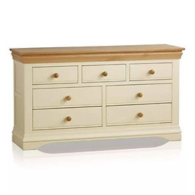 Tủ Ngăn Kéo 3+4 Country Cottage Gỗ Sồi Ibie BSK34COUO - Trắng (140 x 42 cm)