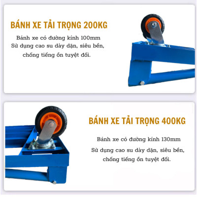 Xe Đẩy Hàng Trọng Tải Lớn 300kg Chất Lượng Cao Chữ V Màu Xanh
