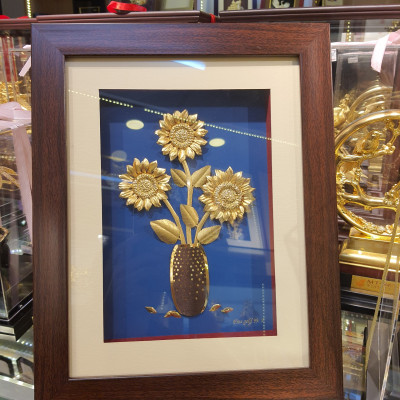Tranh hoa hướng dương (25x32cm) MT Gold Art- Hàng chính hãng, trang trí nhà cửa, phòng làm việc, quà tặng sếp, đối tác, khách hàng, tân gia, khai trương 