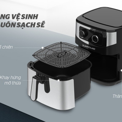 Nồi chiên không dầu 9L Sunhouse SHD4035 - Hàng Chính Hãng (chỉ giao HN và một số khu vực)