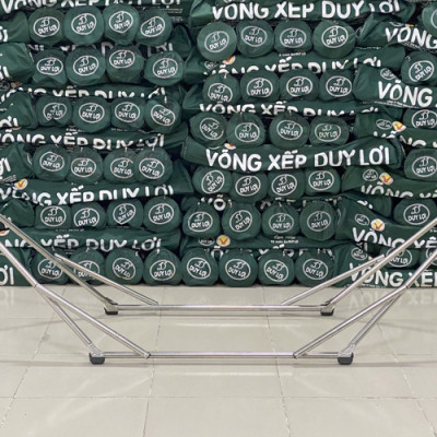 KHUNG VÕNG XẾP DUY LỢI INOX - CỠ LỚN (KHÔNG BAO GỒM LƯỚI VÕNG) - TẶNG 10 MÓC ÁO KÉP NHỰA CAO CẤP DUY LỢI