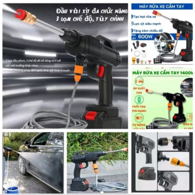 MÁY BƠM ÁP LỰC RỬA XE MÁY ÔTÔ TƯỚI CÂY PHUN THUỐC PIN KHỦNG HÀNG