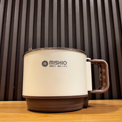 Nồi Lẩu Điện Mini 1.5L Mishio MK392 600W lòng nồi inox 304 không gỉ sét - hàng chính hãng